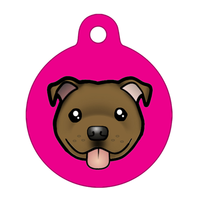 31mm Diameter Medium Size - Staffie Cartoon Dog