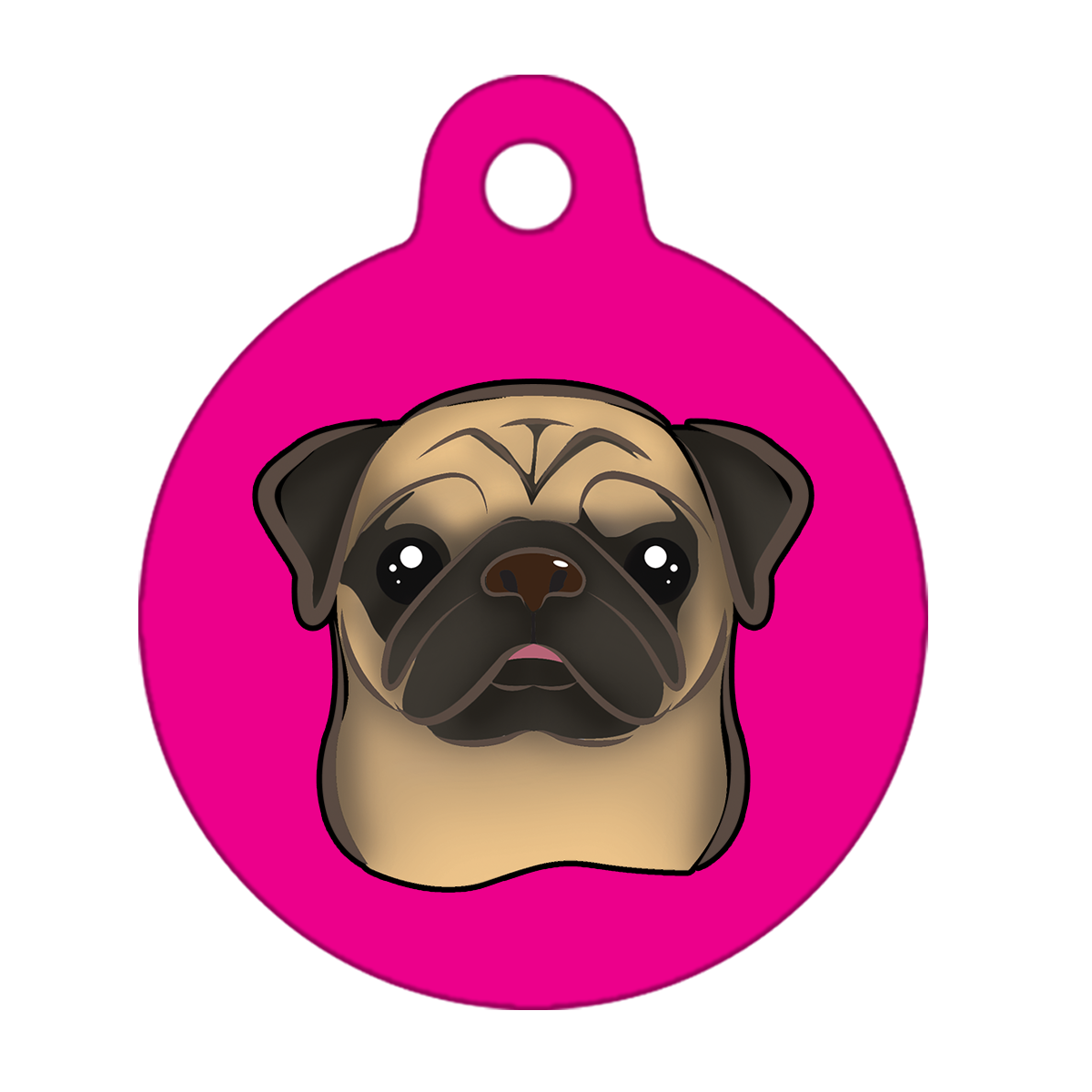 38mm Diameter Large Size - Pug Dog