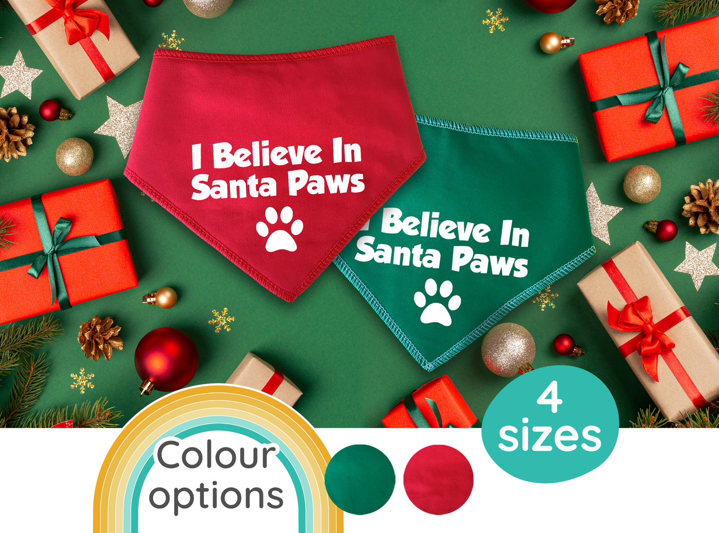 I Believe In Santa Paws Dog Bandana