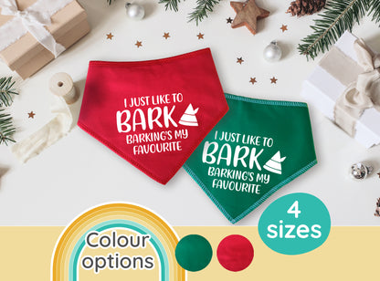 Barking's My Favourite Elf Dog Bandana