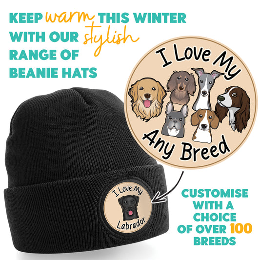 I Love My Dog Any Breed Beanie Hat