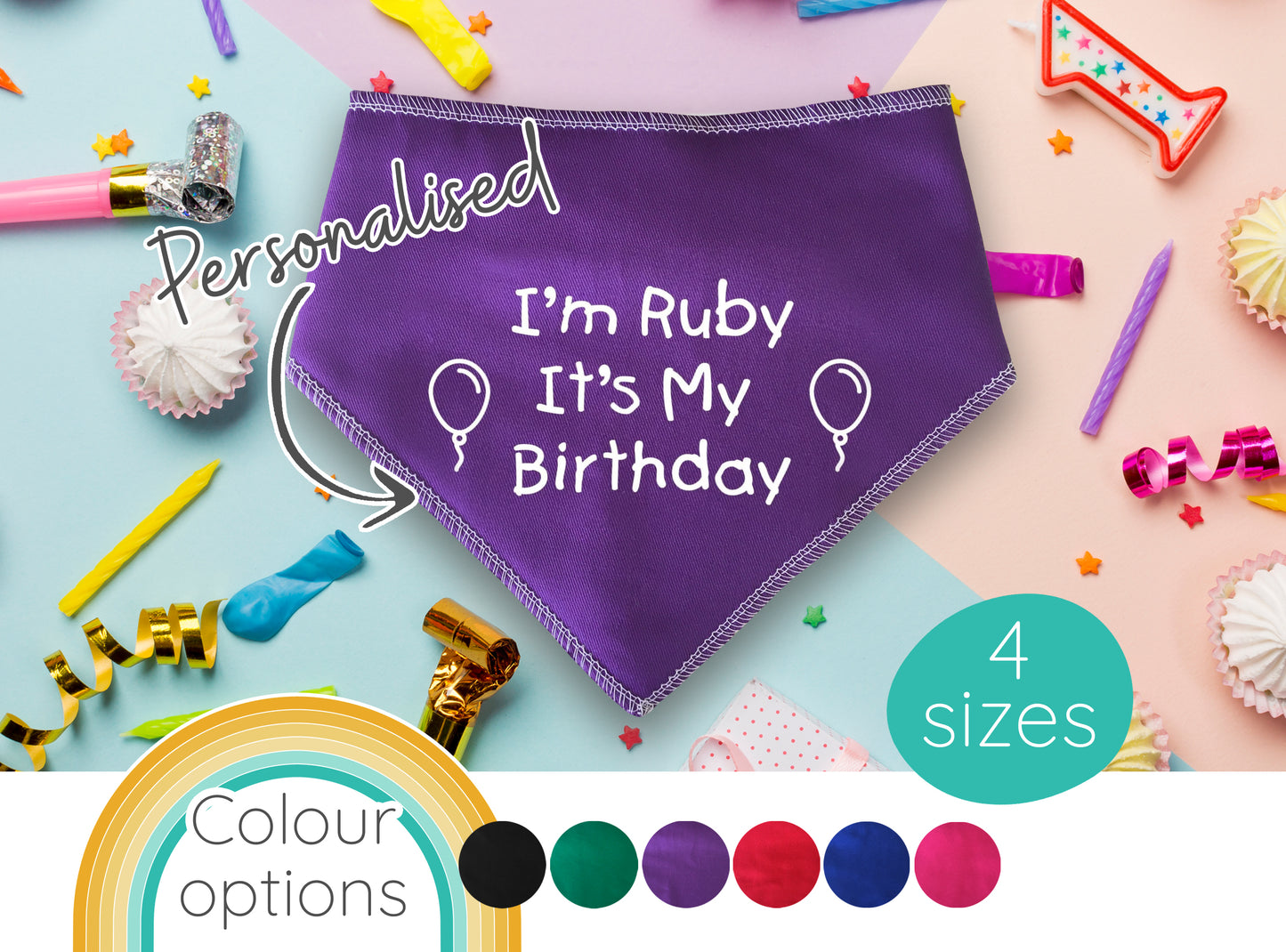 It's My Birthday Any Name Dog Bandana