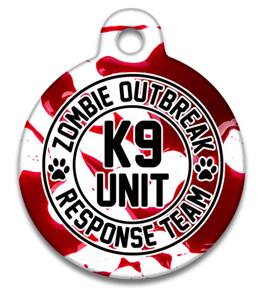 K9 Zombie Unit Blood Spatter - Pet ID Tag