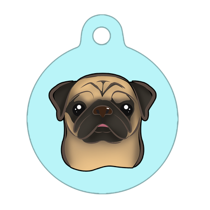 38mm Diameter Large Size - Pug Dog