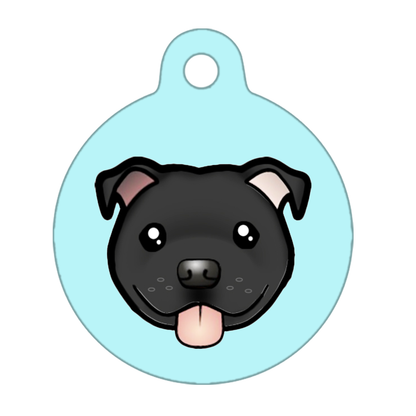 31mm Diameter Medium Size - Staffie Cartoon Dog