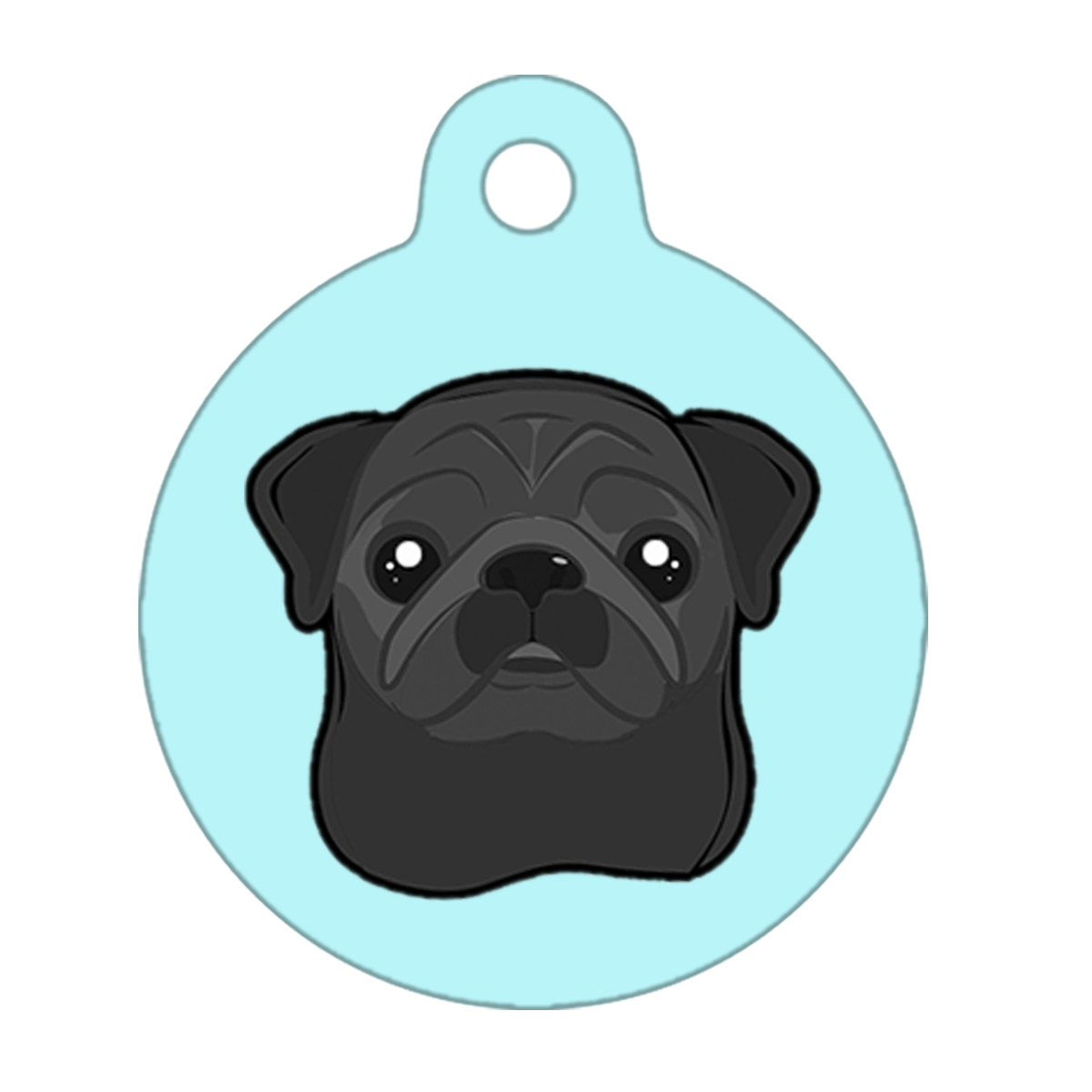 38mm Diameter Large Size - Pug Dog