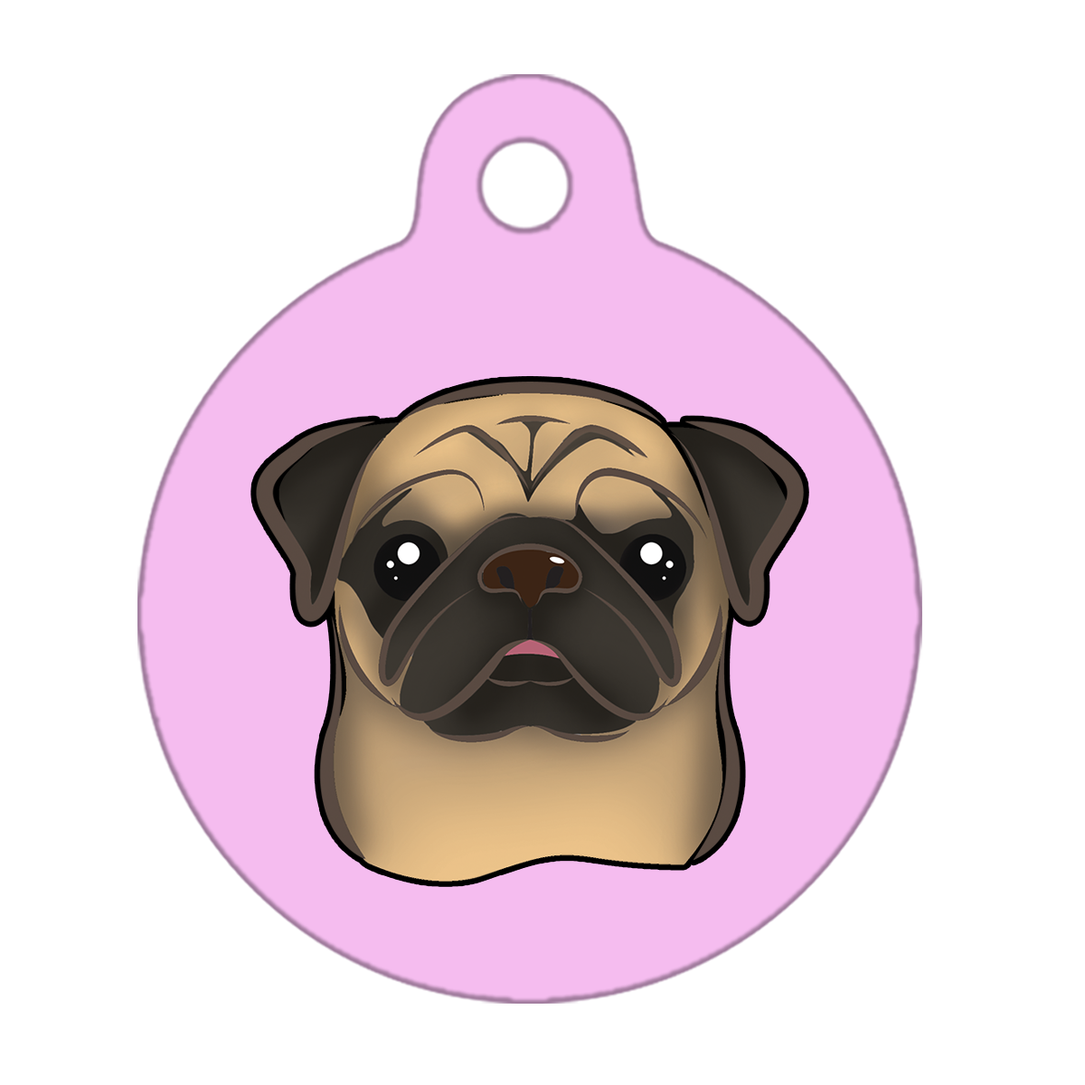 25mm Diameter Small Size - Pug Dog