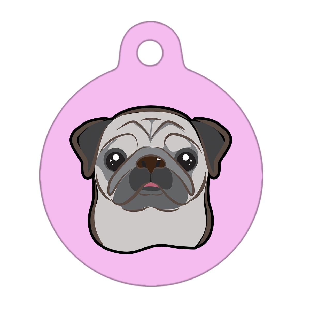 38mm Diameter Large Size - Pug Dog