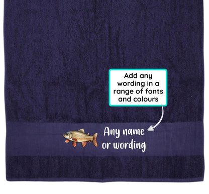 Carp Design Fishing Towel Personalised Printed Towel - Any Name or Wording