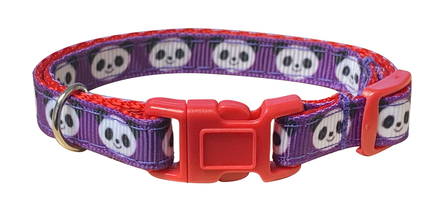 Purple Panda Cat Collar