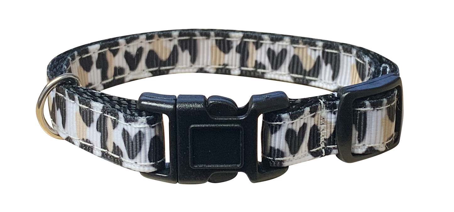 White Leopard Print Cat Collar