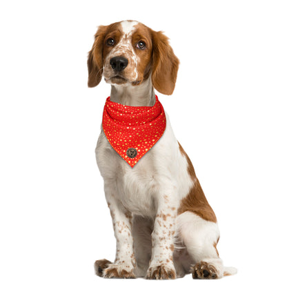 The Buckingham - Gold Star on Red Tied Dog Bandana