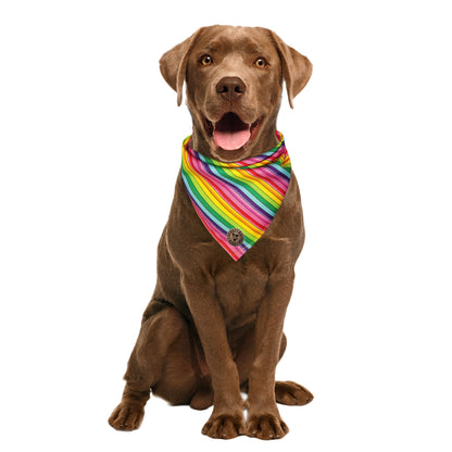 The Soho - Pride Thin Rainbow Tied Dog Bandana