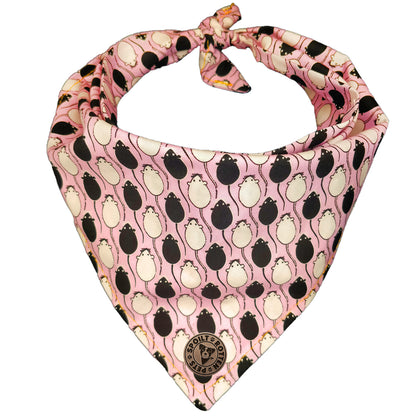 The Shrewsbury - Mice Pink Tied Dog Bandana