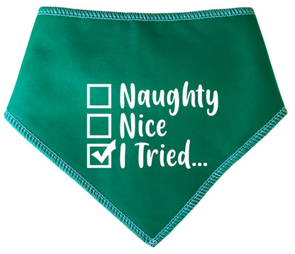 Naughty, Nice, I Tried Dog Bandana
