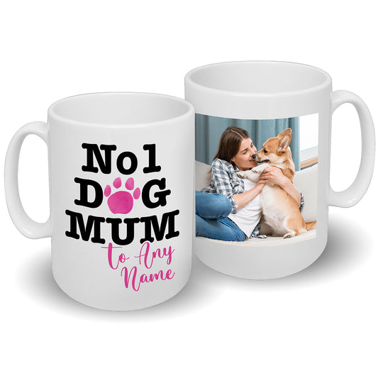 Number 1 Dog Mum Mug Any Name & Custom Photo