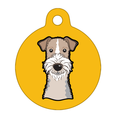 38mm Diameter Large Size - Wire Fox Terrier Dog