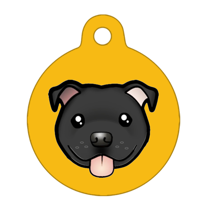 31mm Diameter Medium Size - Staffie Cartoon Dog