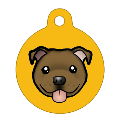 31mm Diameter Medium Size - Staffie Cartoon Dog