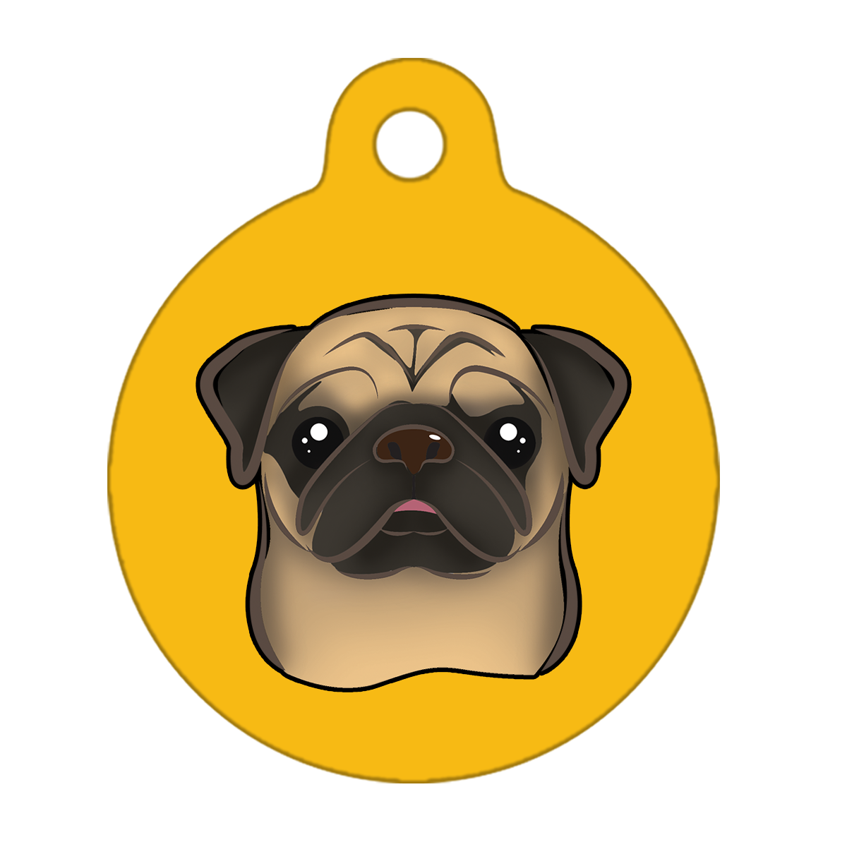 38mm Diameter Large Size - Pug Dog