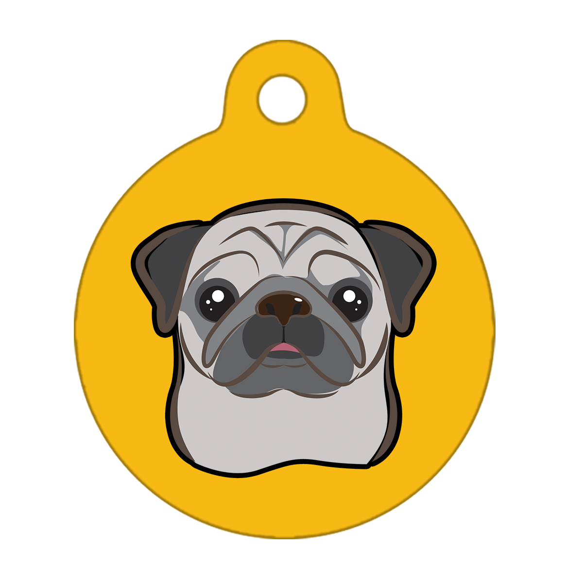 38mm Diameter Large Size - Pug Dog