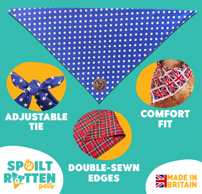 The Cambridge - Polka Dot Blue Tied Dog Bandana