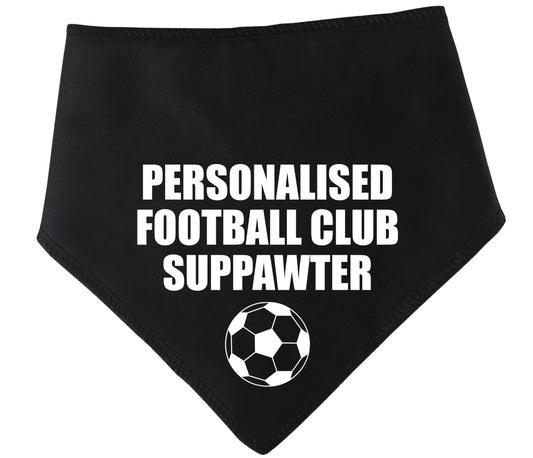 BLACK Any Team Football Suppawter Dog Bandana