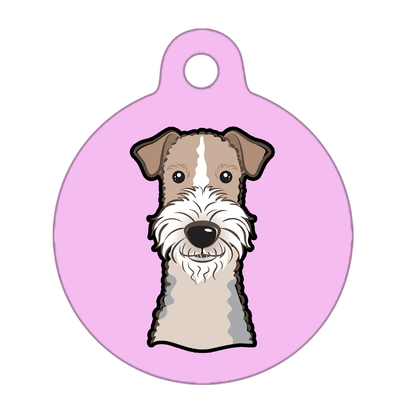 38mm Diameter Large Size - Wire Fox Terrier Dog