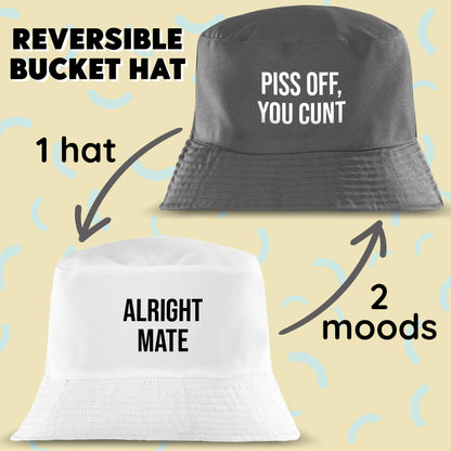 Rude Reversible Message Bucket Hat