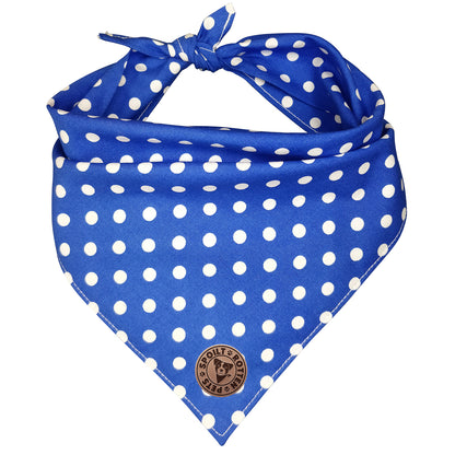 The Cambridge - Polka Dot Blue Tied Dog Bandana