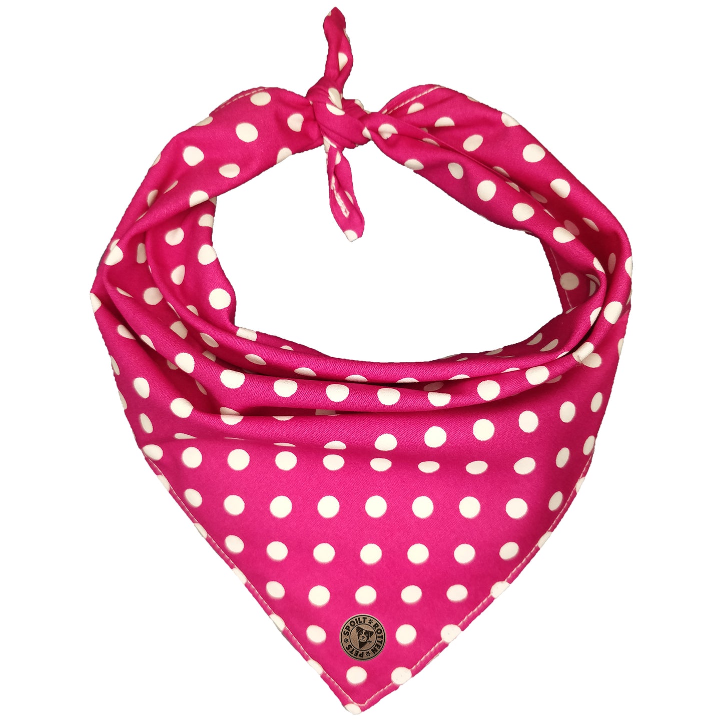 The Essex - Polka Dot Pink Tied Dog Bandana