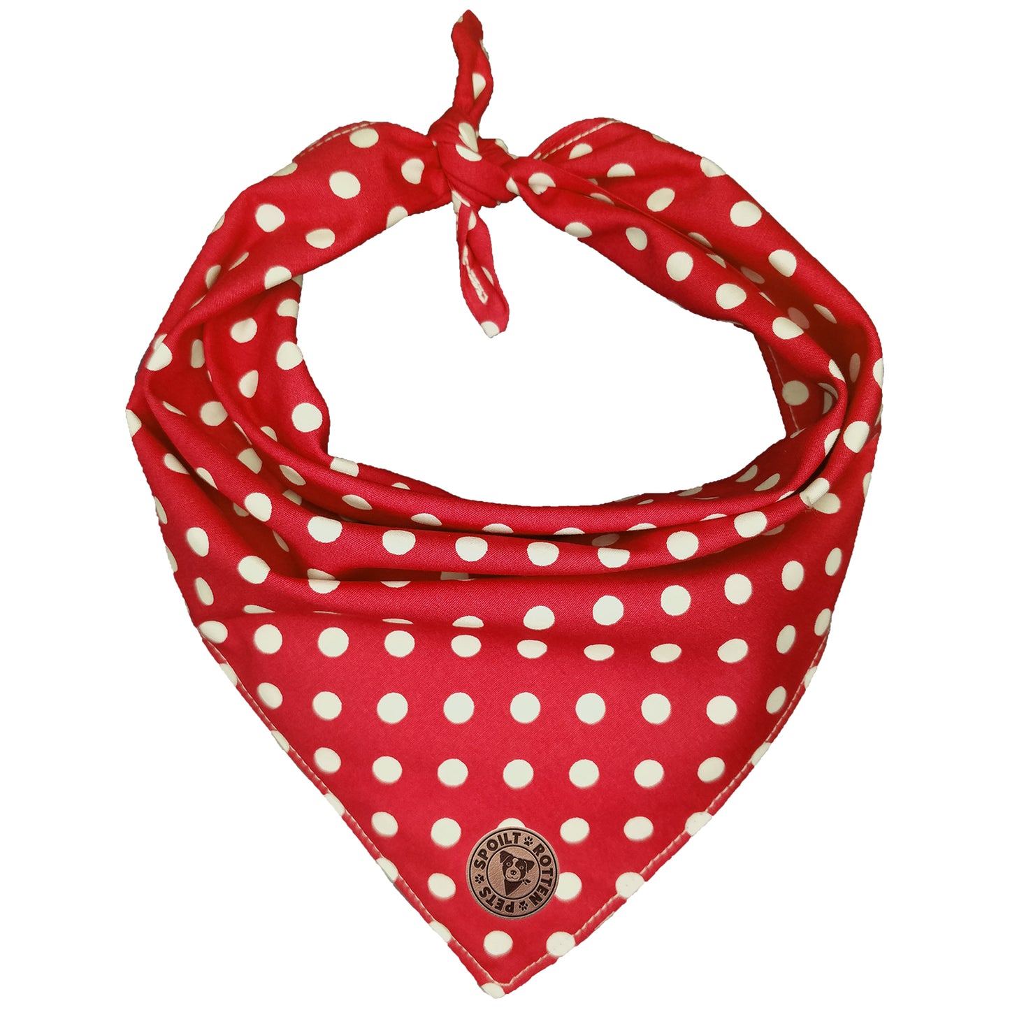 The Dover - Polka Dot Red Tied Dog Bandana