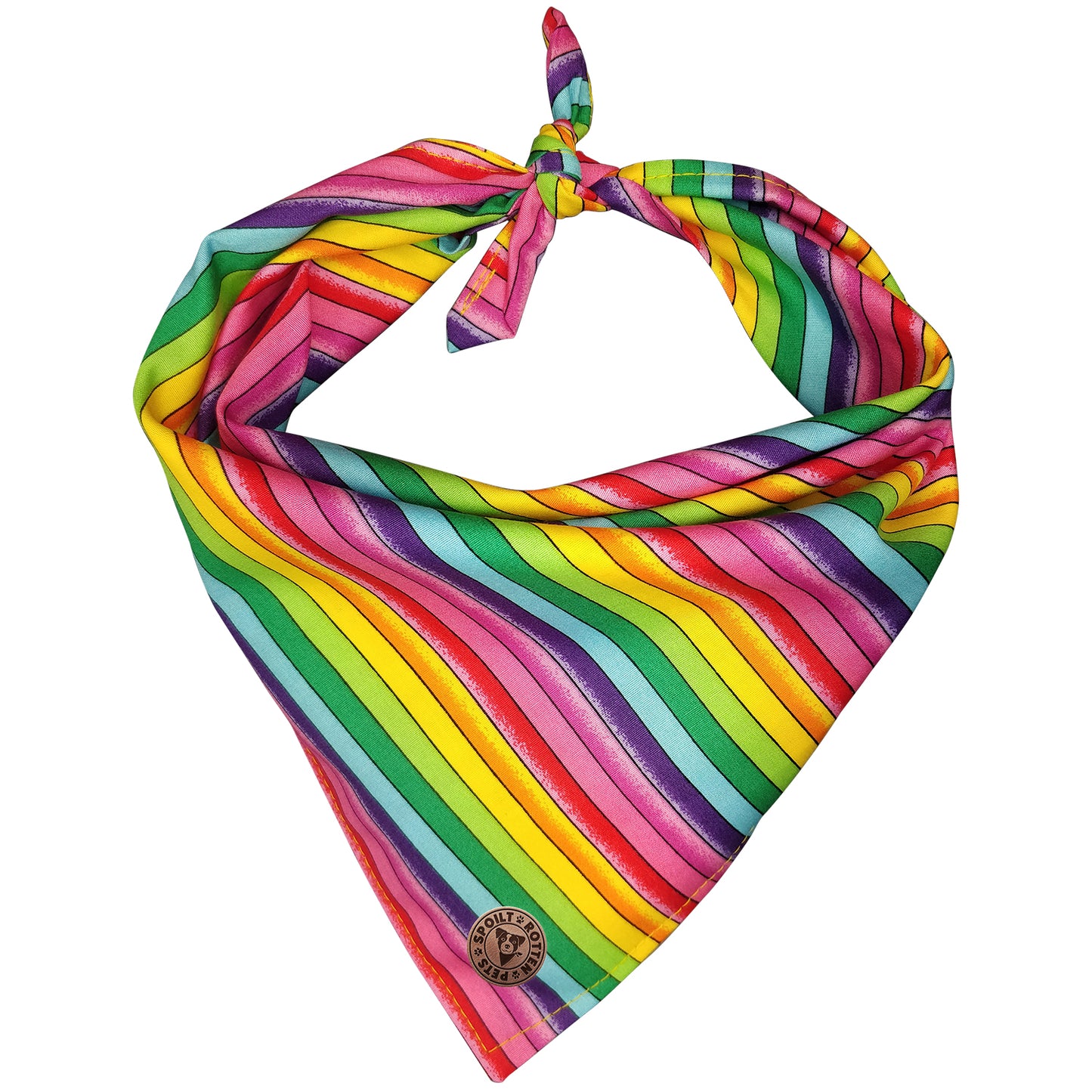 The Soho - Pride Thin Rainbow Tied Dog Bandana