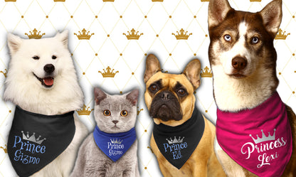 Princess Crown Any Name Dog Bandana