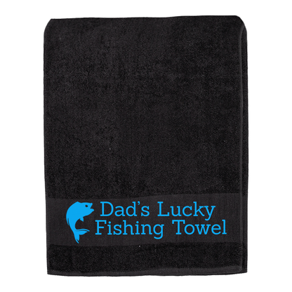Black Fishing Towel Personalised Printed Towel - Any Name or Wording