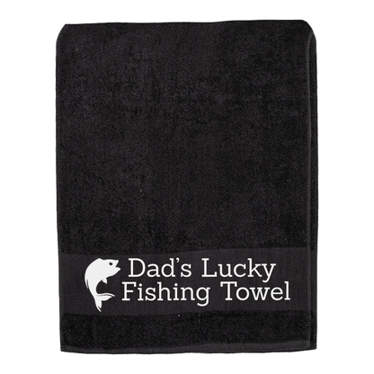 Black Fishing Towel Personalised Printed Towel - Any Name or Wording