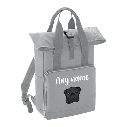 Overnighter Rucksack 14 Litres Grey Any Breed Backpack With Custom Personalised Dog Name