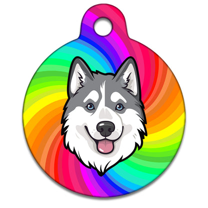 19mm Diameter Tiny Size - Husky Malamute Dog