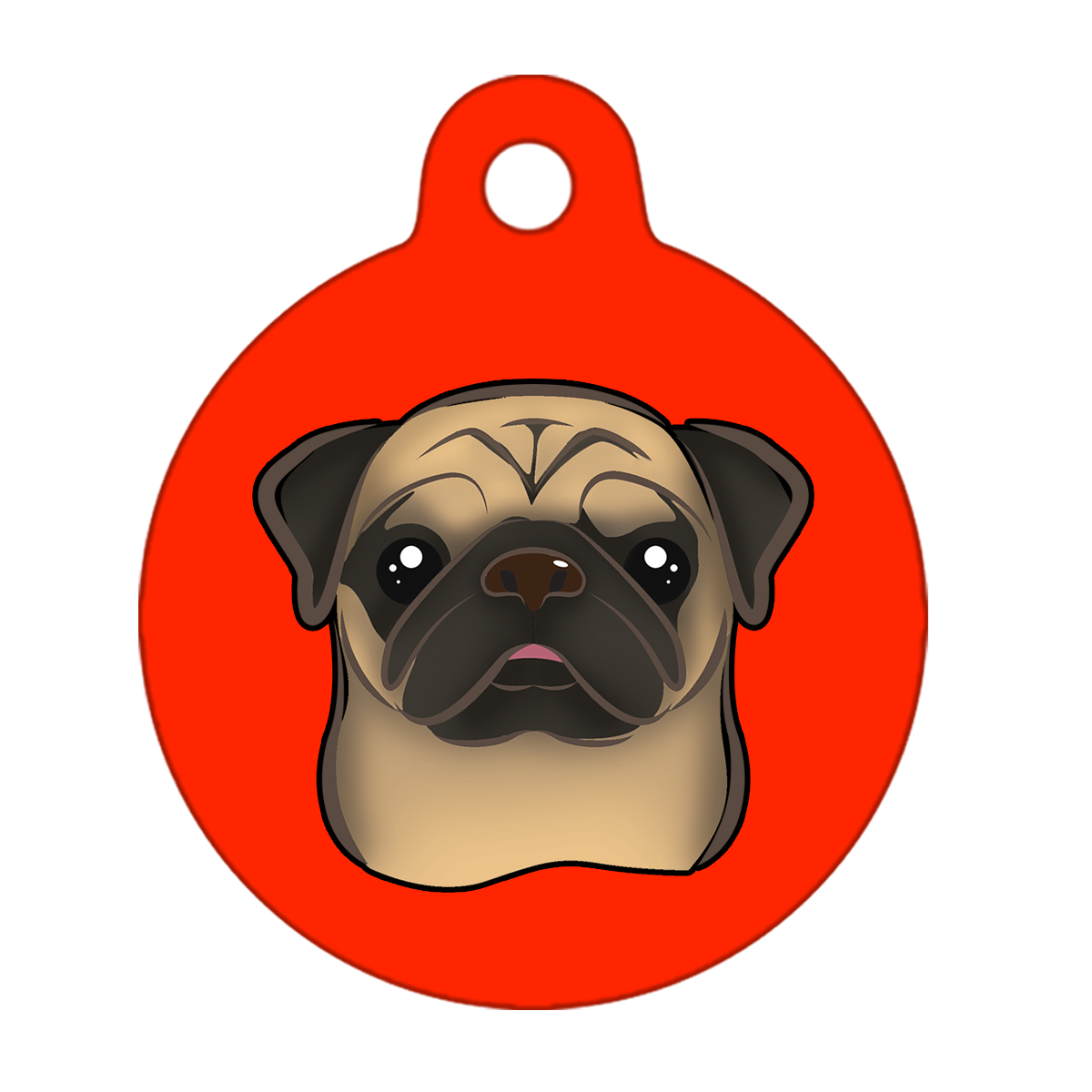 31mm Diameter Medium Size - Pug Dog