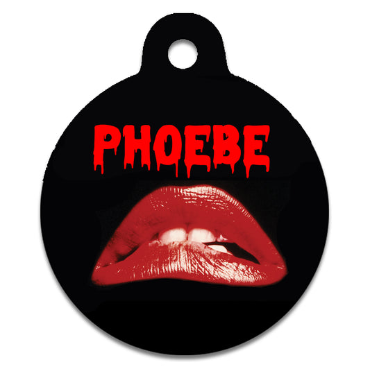 Rocky Horror Lips With Dripping Style Custom Name - Pet Identity Tag
