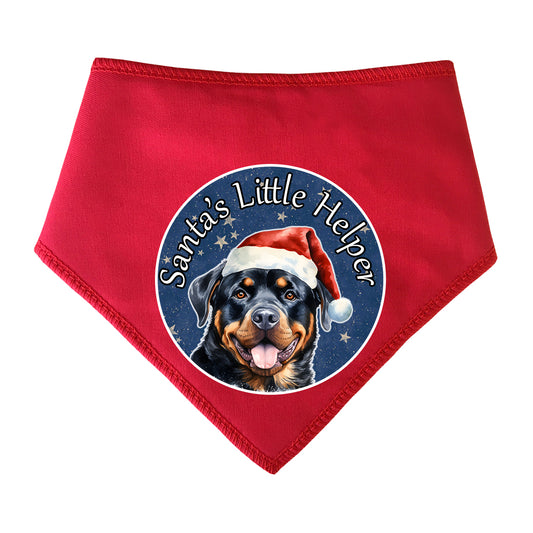 Rottweiler Design Santa's Little Helper Dog Bandana