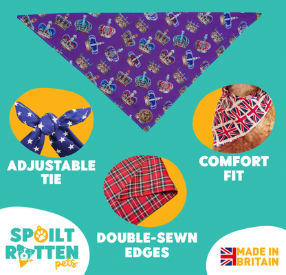 The Warwick - Royal Crown Tied Dog Bandana