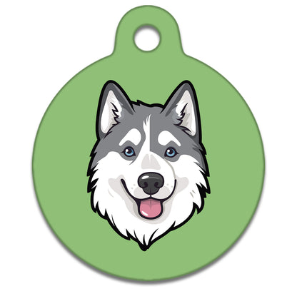 19mm Diameter Tiny Size - Husky Malamute Dog