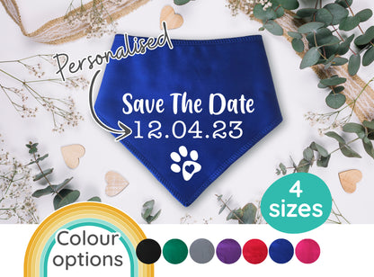 Save The Date Any Date Wedding Dog Bandana