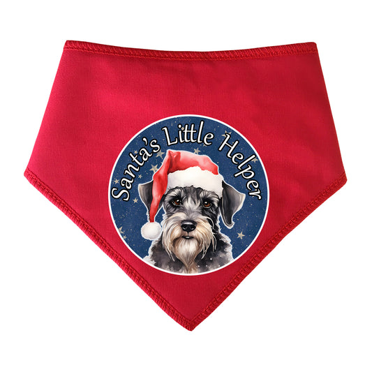 Schnauzer Design Santa's Little Helper Dog Bandana