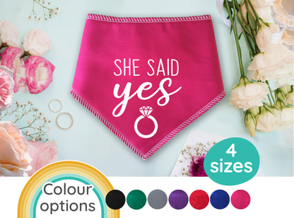 She Said Yes Dog Bandana