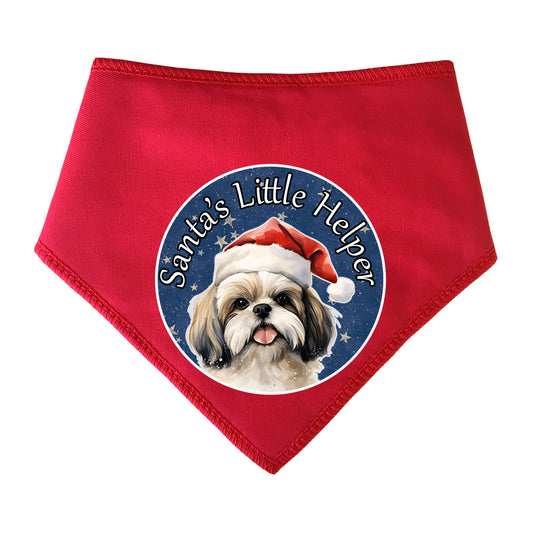Shih-Tzu Design Santa's Little Helper Dog Bandana