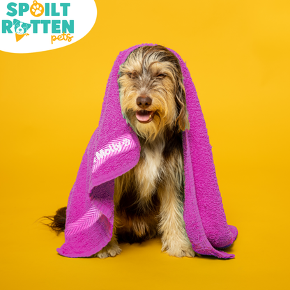 Hot Pink Cerise Pet Towel Personalised With Name or Wording