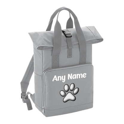 Overnighter Rucksack 14 Litres Grey Any Breed Backpack With Custom Personalised Dog Name