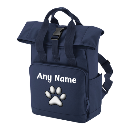 Travel Rucksack 9 Litres Navy Blue Any Breed Backpack With Custom Personalised Dog Name